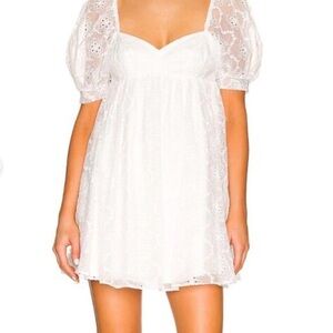 AMANDA UPRICHARD Candia Dress in Sugar Embroidery